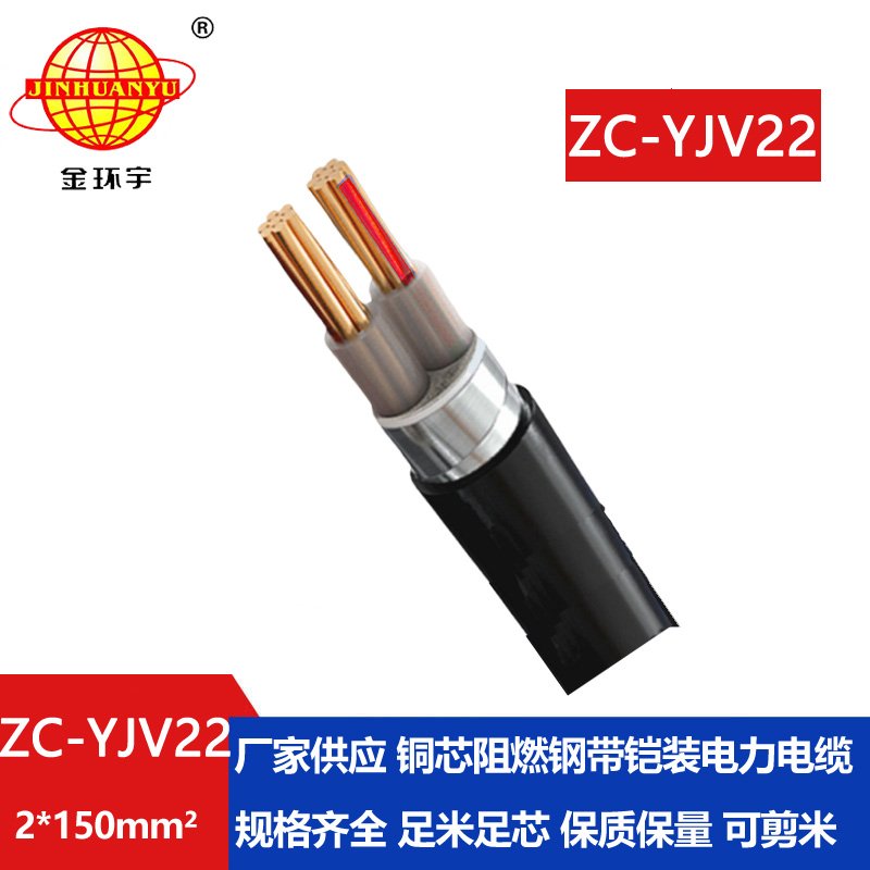 金環宇電纜 銅芯阻燃電纜ZC-YJV22 2X150平方 低壓鎧